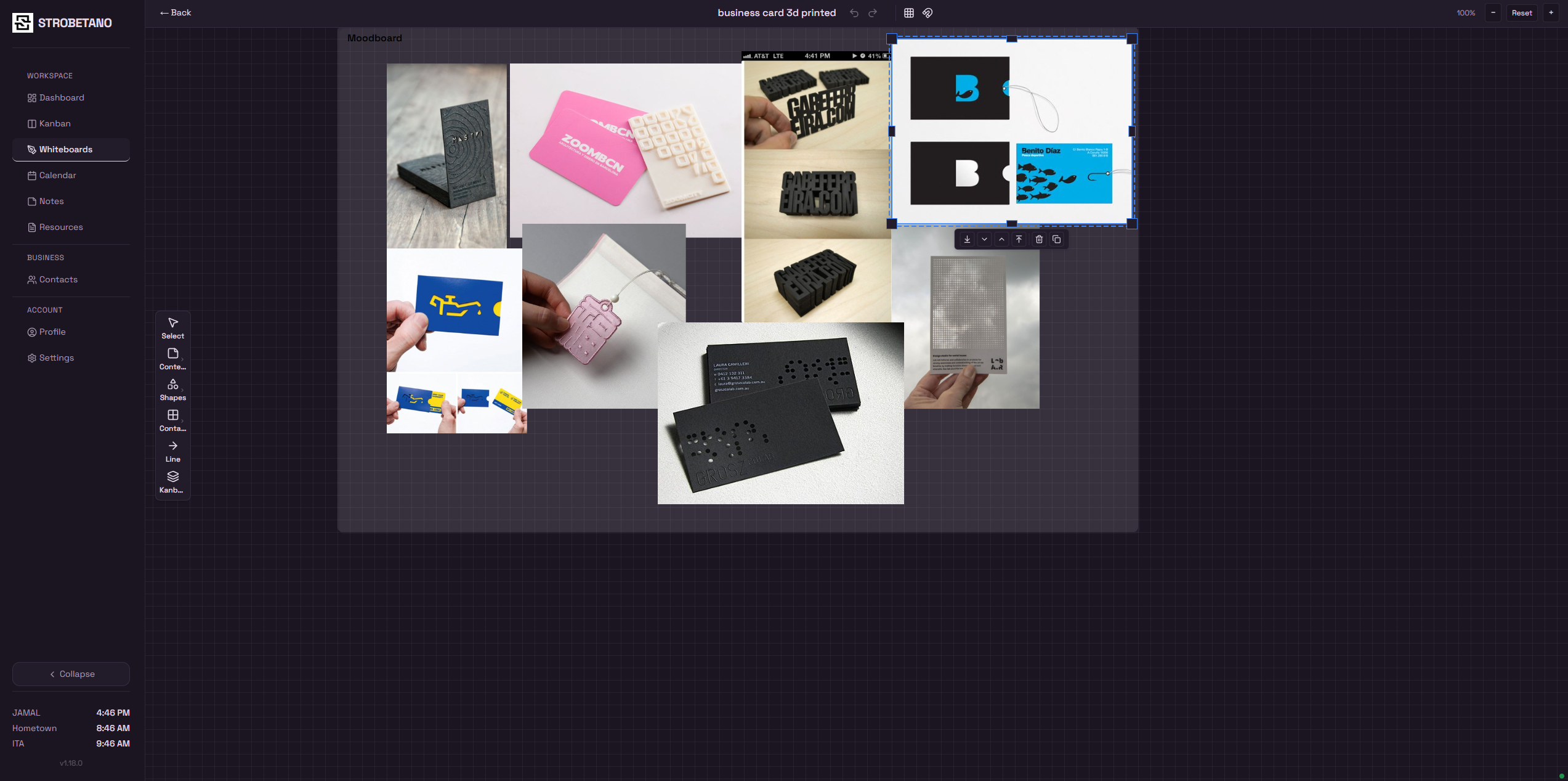 Whiteboards for visual brainstorming and mood boards