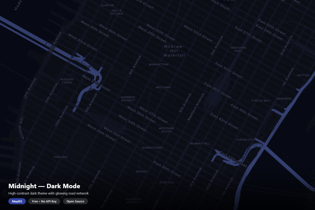Midnight theme — true dark mode for night apps